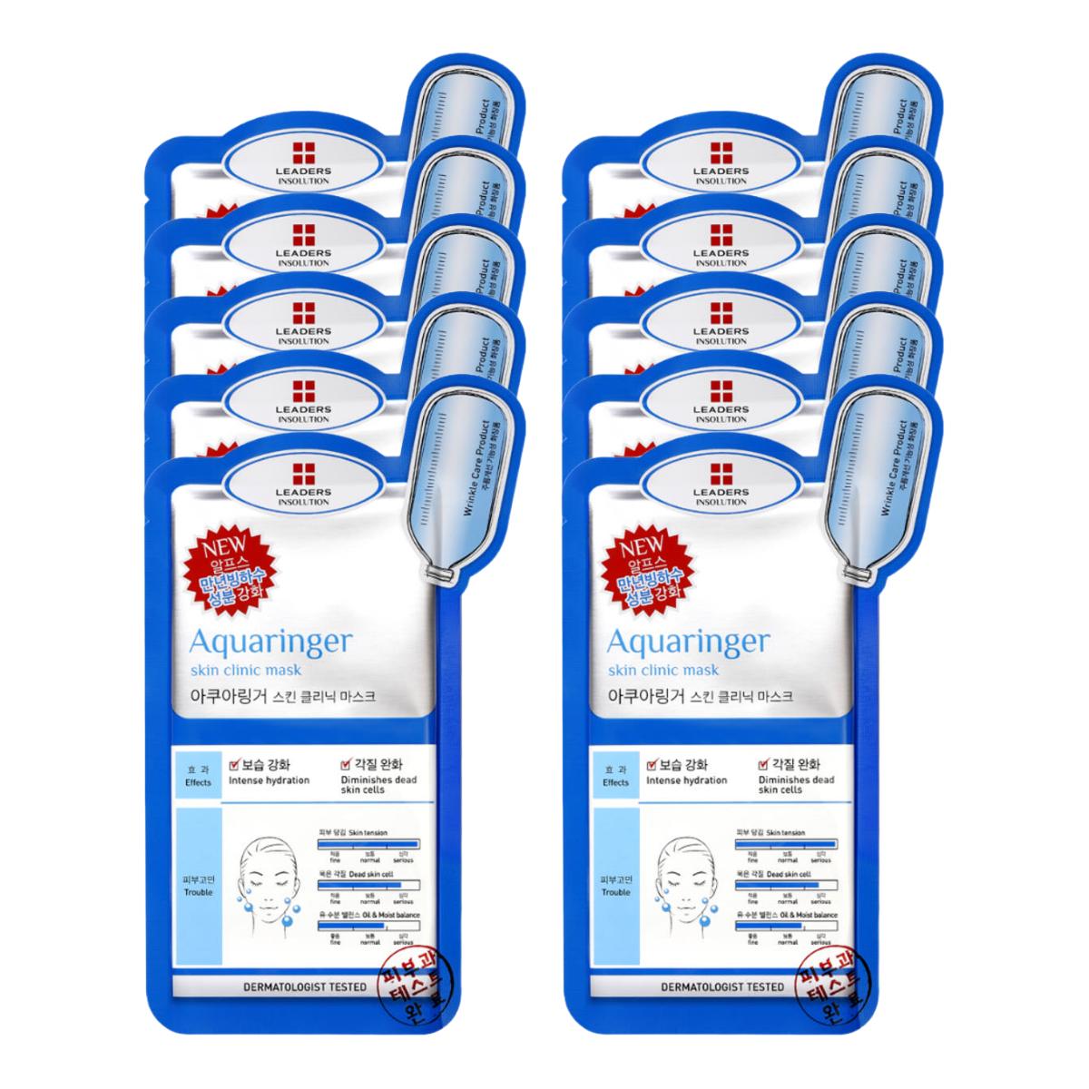 Leaders Insolution Aquaringer Skin Clinic Mask Intense Hydrating Moisture Balance 25ml x 10 Sheets