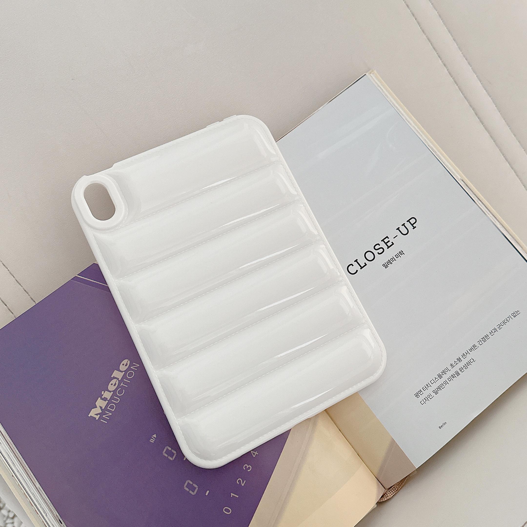 Luxe Donsjas Golf Puffer Tablethoes Voor IPad 9 8 7e Generatie Air Mini 2 3 4 5 6 10.9 Pro 11 A16 Tablethoes Zachte Cover IPad Mini 4 5 7.9in wit