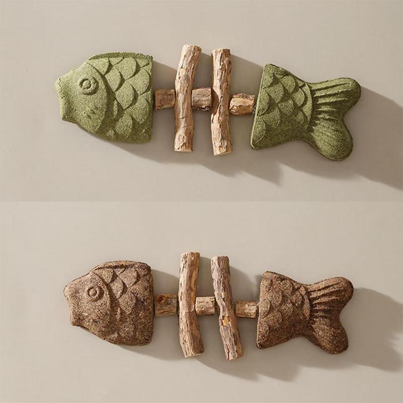 New Fix Your Cat's Dental Health,2026 New Creative Fish Bone Cat Toy,Wooden Catnip Teeth Cleaning Stick