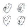 Doppelschichtiger drehbarer Perlen-Angstring für Frauen, eleganter Zirkon-Stressabbau-Spinnerring, verstellbarer offener Fingerring