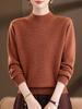 2025 Women's Plus Size Pure Wool Sweater: Mid-to-Old Age Style, Thickened, Loose Fit Cashmere Base Layer
