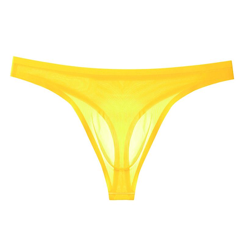 1Pc Men's Briefs Fashionable Versatile Semi-transparent Unique Design No Trace Invisible Underwear Ice Silk Underwear Transparent