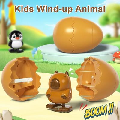 Wind-up Animal Egg Toy Broken Egg Duck Dinosaur Penguin Capybaras Clockwork Toy Toddlers Boys Girls Walking Hatchling Animal Toy Party
