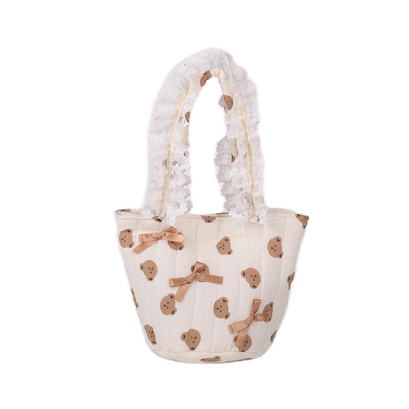 Charming Animal Print Children's Handbag With Bowknot Design Ideal For Preschool Use