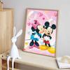 Disney Diamond Painting Mickey and Minnie Kissing Theme Illustration Cute DIY Rhinestone Mosaic Cross Stitch Kit Embroidery Gift, Home Decor