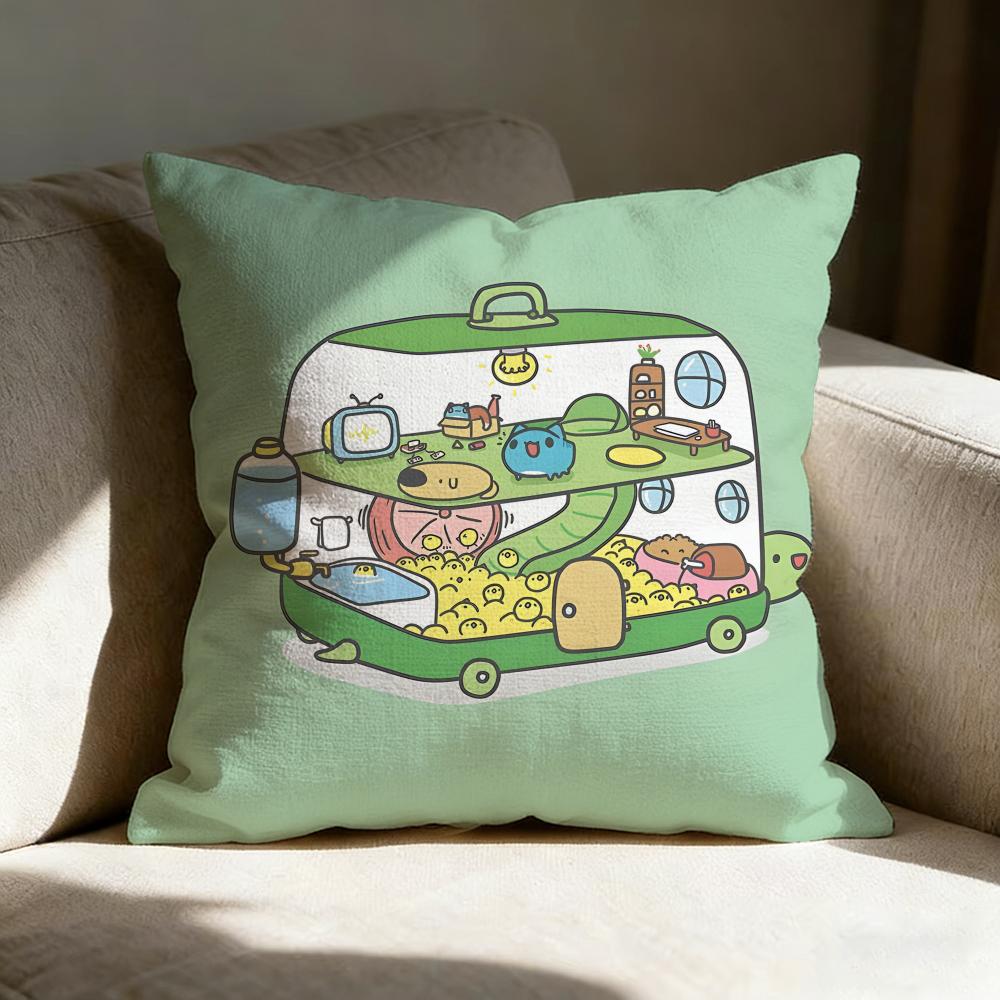 B-bugcat Capoo Animations-Kissenbezug Kissenhülle, beidseitig bedruckt, Sofakissen, Schlafzimmer-Kopfkissen
