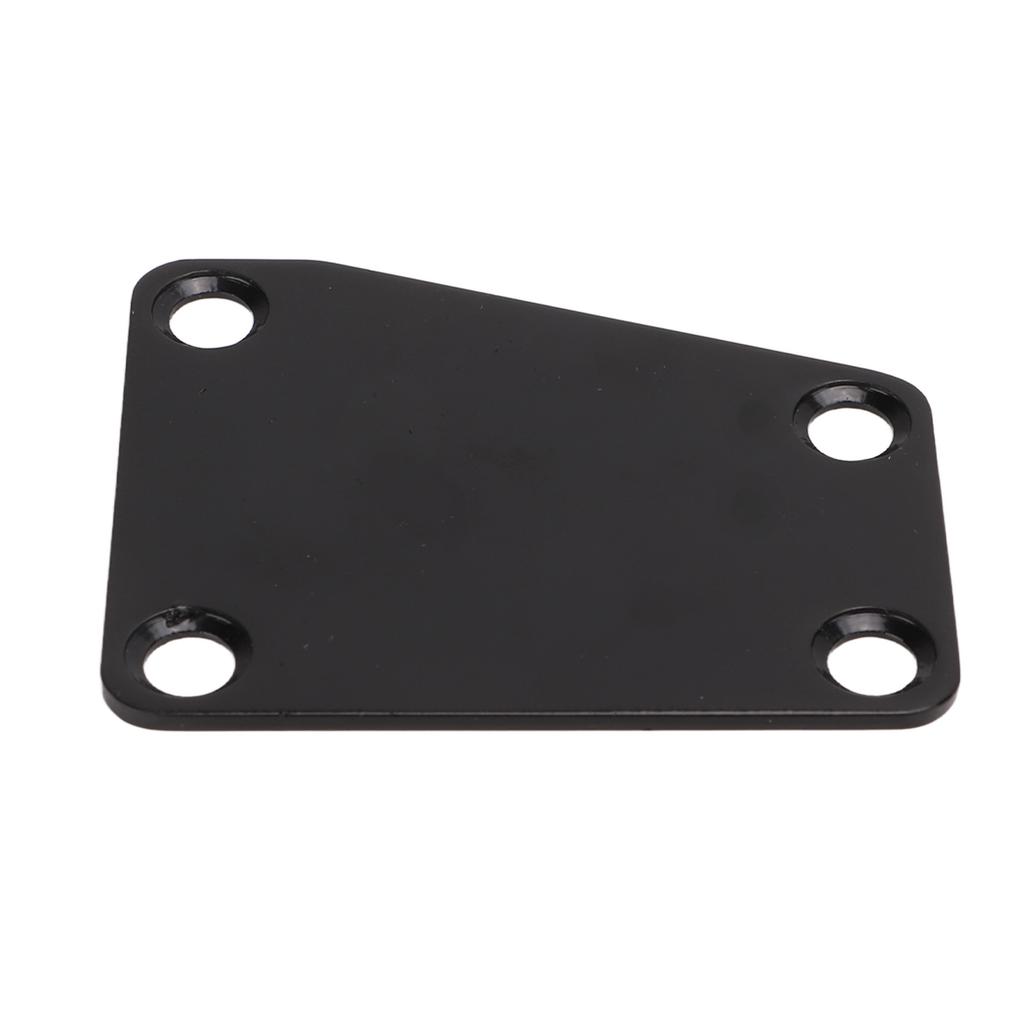 Electric Guitar Neckplate Trapezoidal Metal Neck Plate with Screw for Replacement Black
