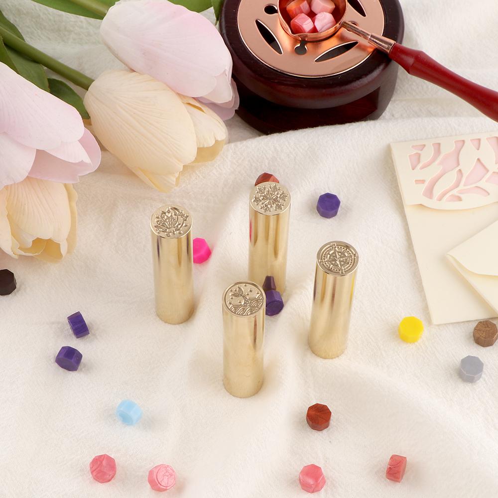 1pc Mermaid Wax Seal Stamp Column Compass Sealing Wax Stamps Mini Brass Stamp Gun Wax Seal 15mm for Envelope Invitation Wedding