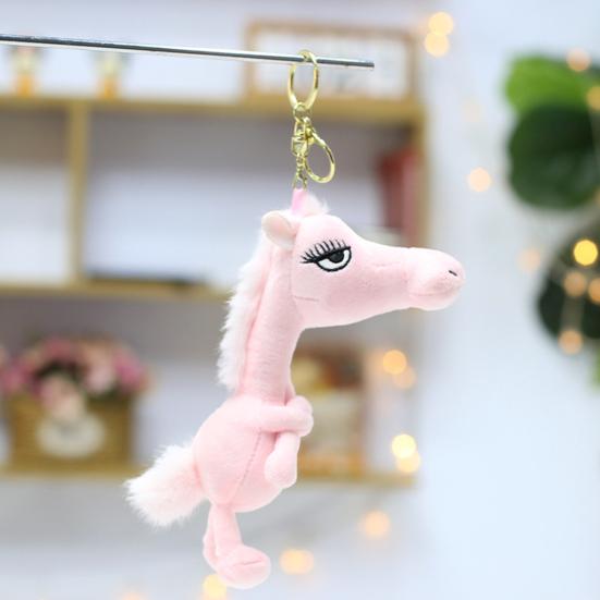 2026 Year of The Horse Plush Keychain Lucky Mascot Toy Pendant for Bag Car Backpack Cute Pony Doll Ornament