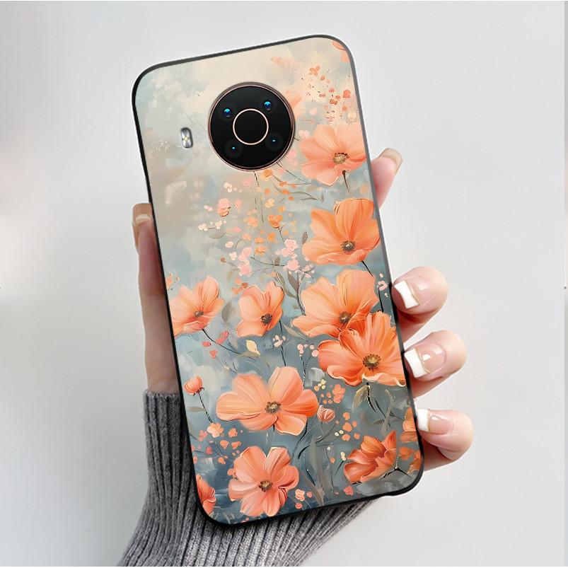 Printed Phone Case For Nokia X20/Nokia X10/Nokia X100/Nokia XR20 Capa Soft Silicone Black Shell Cover Cute Flower Cartoon Casing
