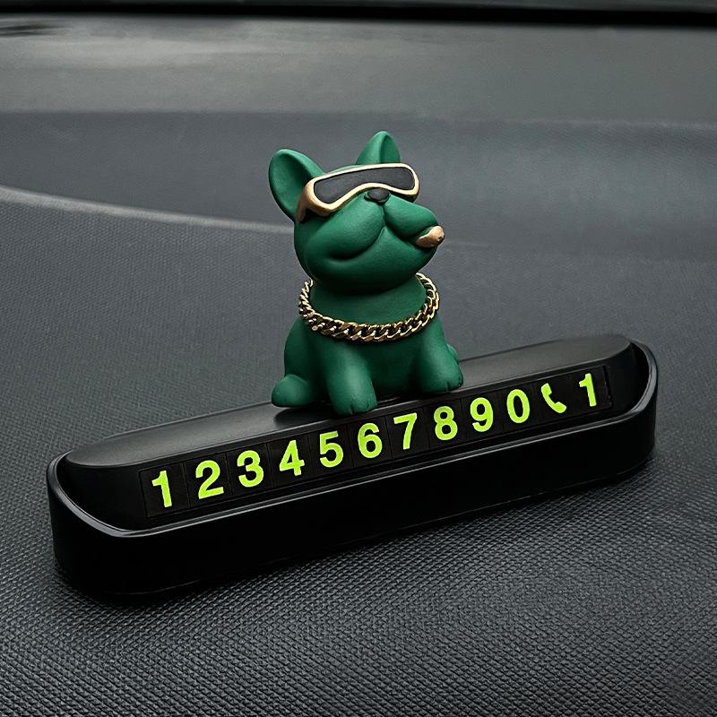Car Temporary Parking Phone Number Plate Dog Decor Hidden Number Card for Dashboard Contact Sign Auto Interior Ornament Use Kit