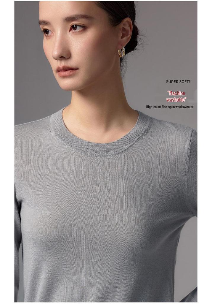 Yangzi Yarn Women's Wool Sweater: 2026 Autumn/Winter Slim Fit Base Layer