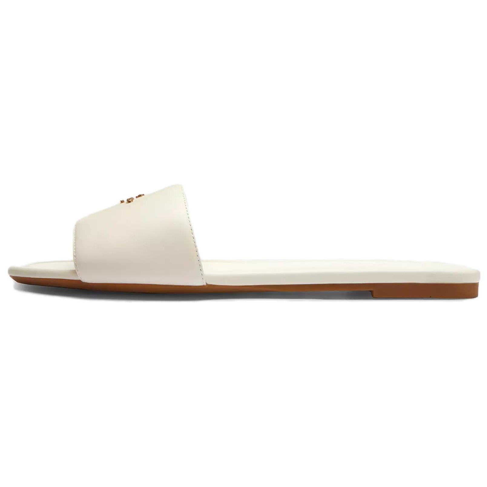 

Coach Фирменные кожаные плоские шлепанцы с открытым носком Женские сандалии Белый CAQ67-CHK 37.5