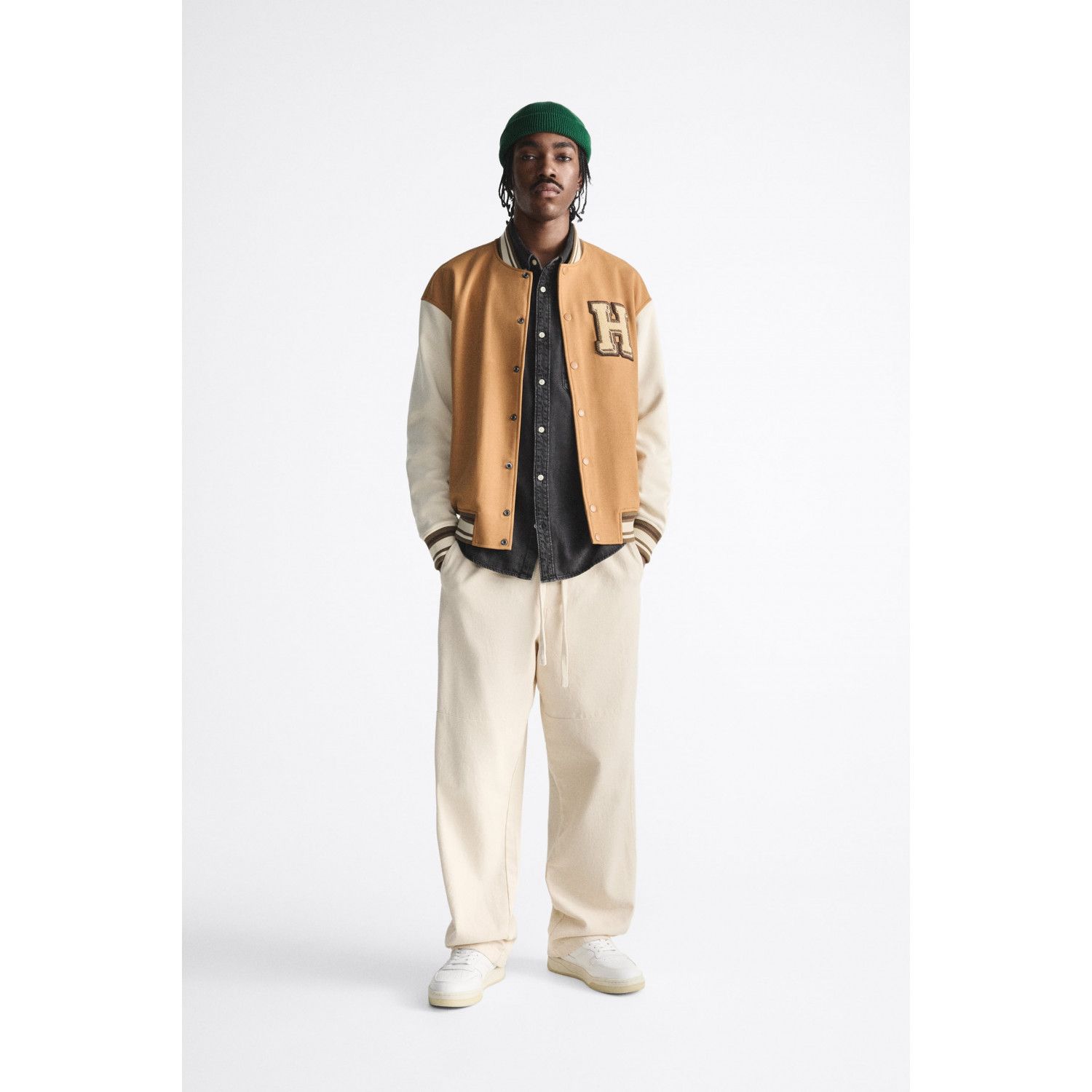 

BOMBER JACKET WITH CONTRAST PATCHES