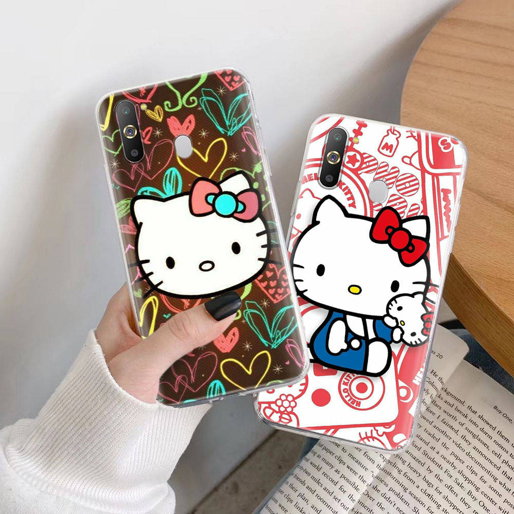 Transparent Case for Samsung A04 A14 A23 M33 M53 Realme 10 9 C35 C55 VIVO X80 Infinix Hot 30 Note 11 Tecno Spark 8P Pro L-22 Hello Kitty