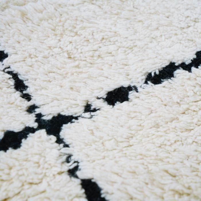 Tapis lavable berbère en coton beige 160x220