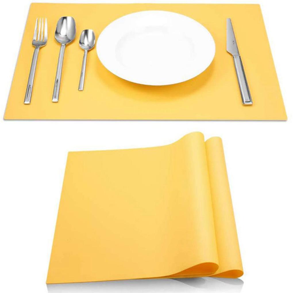 Placemat Portable Foldable Nonslip Heats-insulated Solid Color Household Student Children Place Mat Pad Accessories