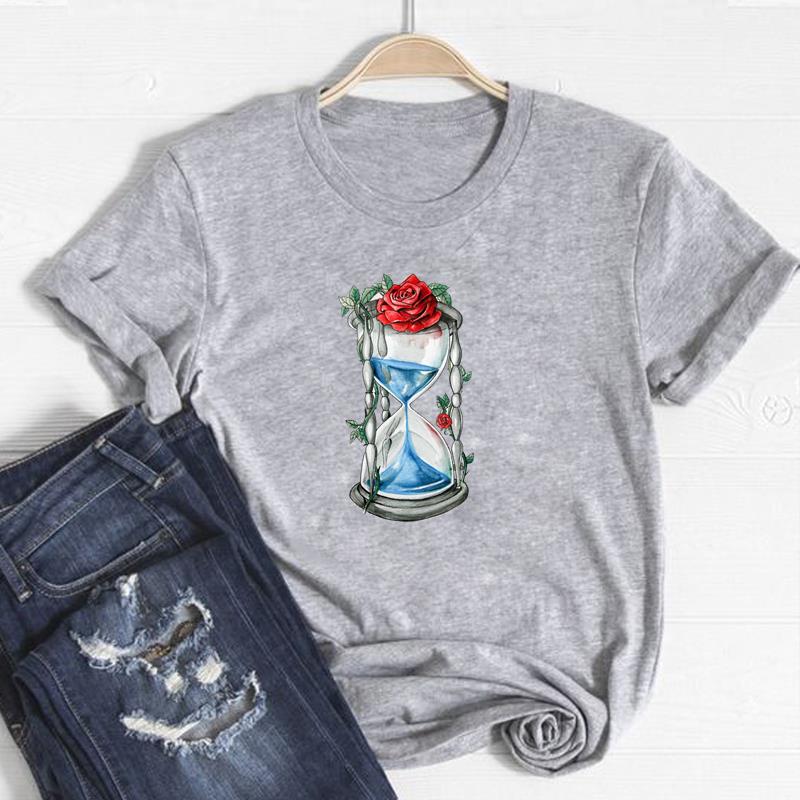 (Asian Size)Short Sleeve Women Print Lady Tee Top Coffee Love Summer Trend Fashion T Shirt Clothing Casual  Female Graphic T-shirt