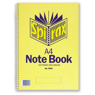 Spirax 595 Sidöppnande A4-anteckningsbok 240 sid (Paket om 5)