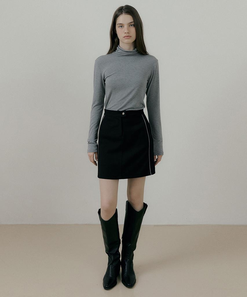 Riorg Rie Line Point Mini Skirt Black