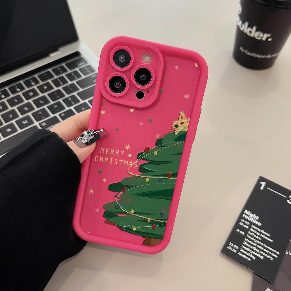 Etui na telefon świąteczny do iPhone 11 13 12 14 15 16 Pro Max XR XS Samsung A15 A55 A05 Redmi 12 13C OPPO A16 A18 A60 Reno 11 Vivo Y17S Y12 infinix note