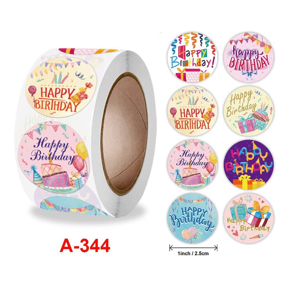 500pcs Happy birthday PVC Birthday Party Gift Wrap Self-adhesive Labels DIY Supplies