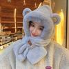 Plush hat women's new winter plush thickened warm bag head hat neck scarf hat integrated