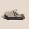 thick-soled velvet shoes for women's winter bag head half-towed fluffy slippers for women to increase their height and wear cotton shoes