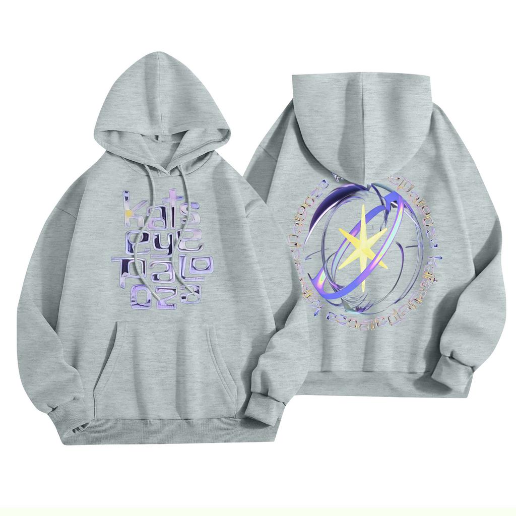 Unisex Fashion Lightweight Long Sleeve Pullover With Pockets Printed Hoodie