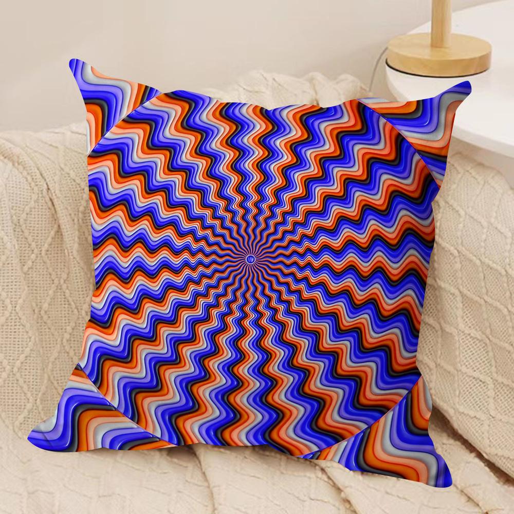 

Optical Illusion Circular Radial Cushion Cover Soft Plush Fabric DoubleSided Printed Cushion Covers for All Seasons Home Decor 30x30cm
