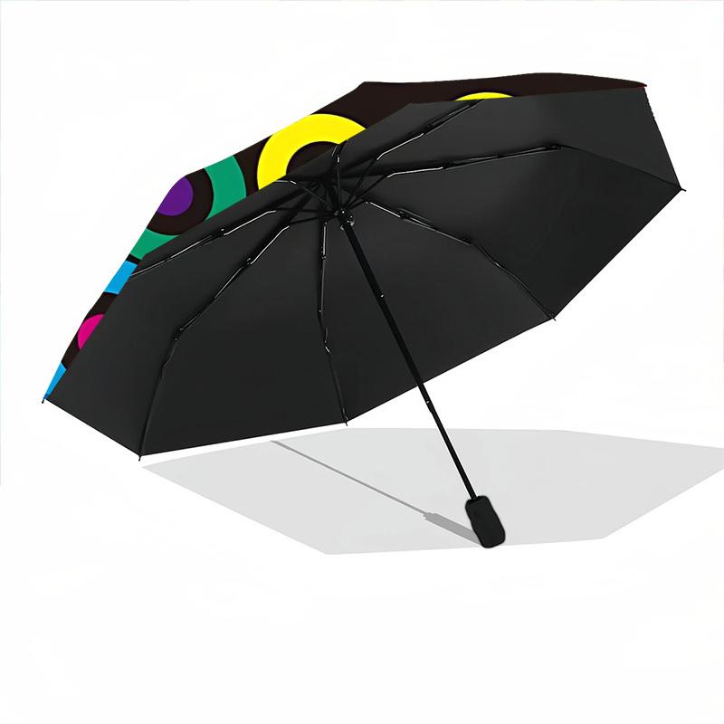 1pc Colorful Circles Open/Close Folding Umbrella, All- Portable Umbrella for & Men, Stylish Accessory (Holiday Gift) 8-Rib yy251213155
