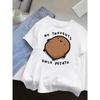 Camiseta Casual de Manga Curta com Estampa Fofa de Batata, Gola Redonda, Design Divertido e Elasticidade Camisetas Gráficas Moda Y2K