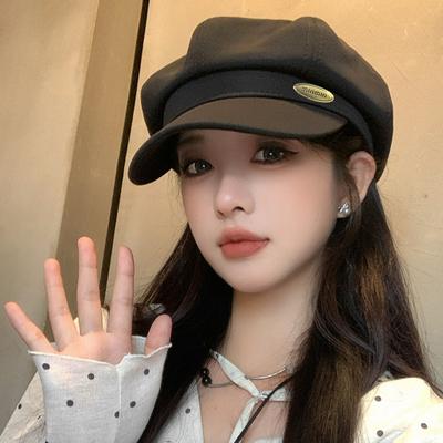 Spring And Autumn New Hat Female Face Small Retro Octagonal Hat Versatile Newsboy Hat Fashion Newsboy Hat Trend