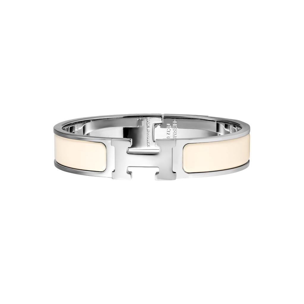Hermes Clic H Enamel Bangles Women's Cream H700001FP85PM