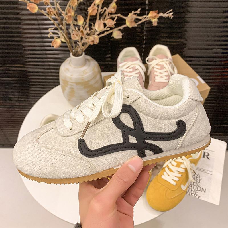 

Женская обувь Dexun 2025 новая популярная весенне-летняя хорошо сочетающаяся хаос огонь Форрест Гамп, мягкая подошва легкая повседневная спортивная обувь 35 бежевый