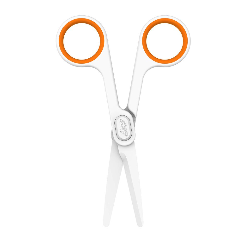 Slice Compact Ceramic Scissors White Orange 10544 Body Handle