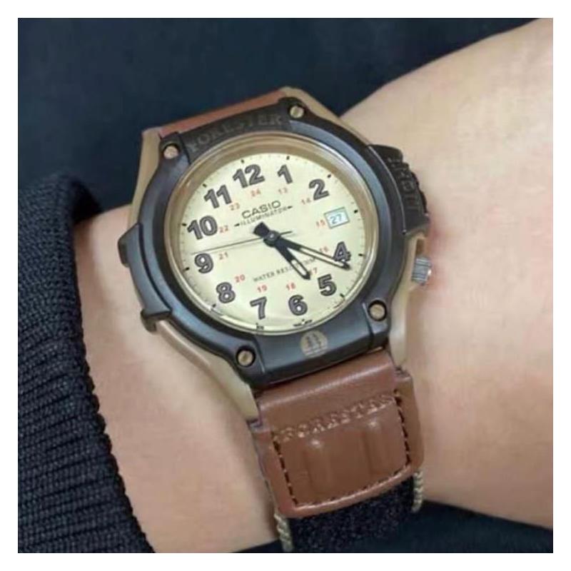 Casio YOUTH Series-Disc Three Needles Forester Retro Fashion Classic Pointer Series Date Display Waterproof Quartz Movement Nylon Strap FT500WC-5BV