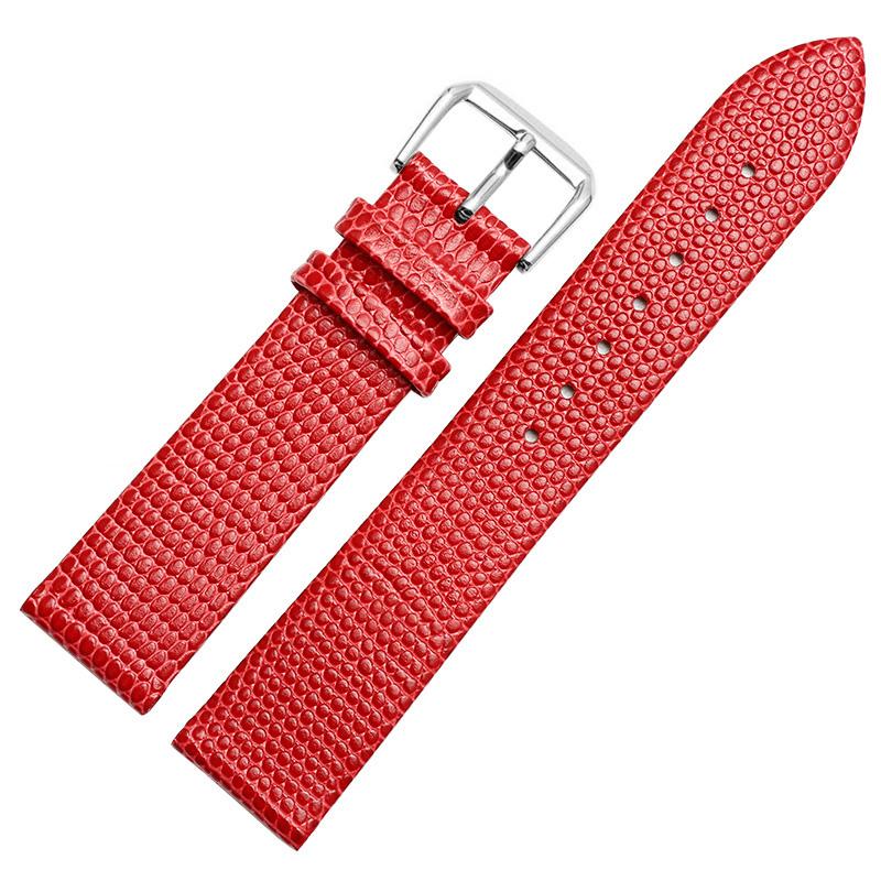 

Ultrathin lizard pattern leather strap 12mm 14mm 16mm 18mm 20mm black white red brown watchband for men and women bracelet 14mm
