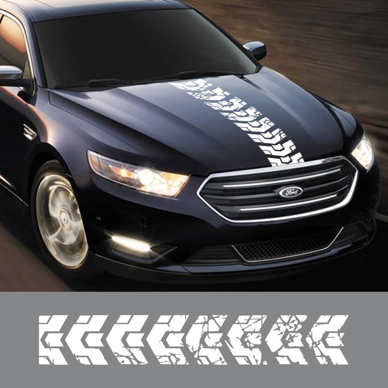 Car Hood Cover PVC Trim Vinyl Film Sticker Tire Tread Stylish Auto Graphics Decals Decoration SUV Bonnet Tuning Accessories