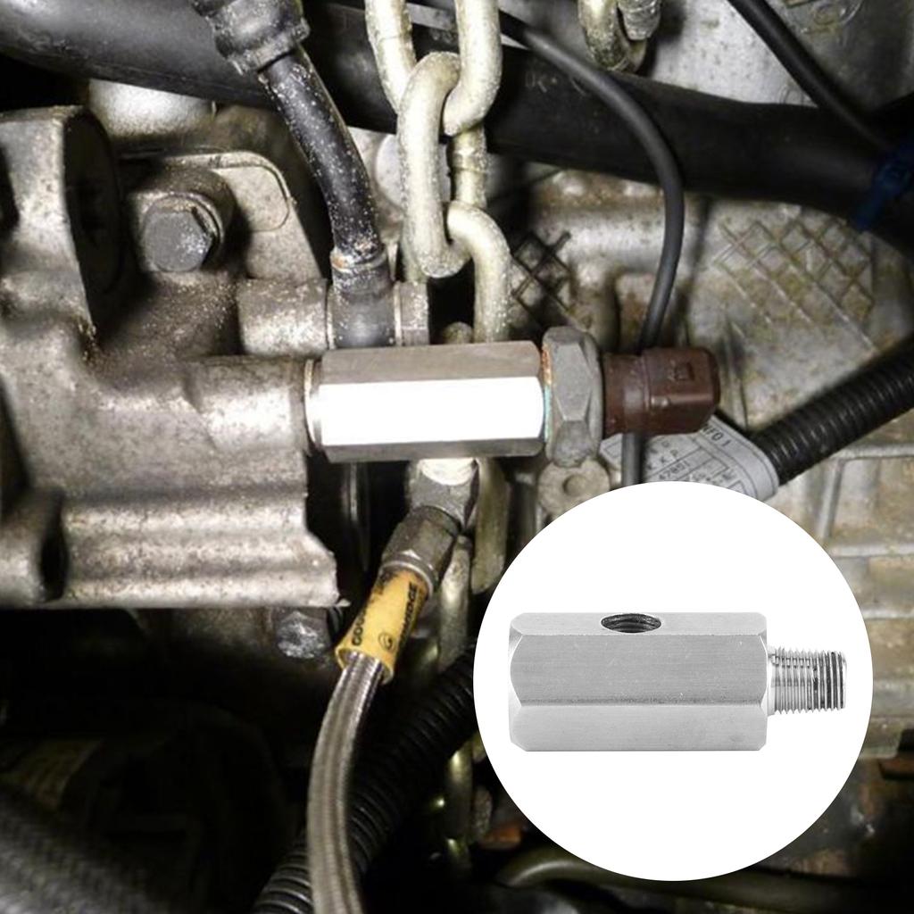 1/8in BSPT Oil Pressure Sensor Tee To NPT Adapter Stainless Steel Fitting for Turbo Supply Feed Line