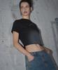 Ledeoli Vintage Slim Crop Top [Washed Black]