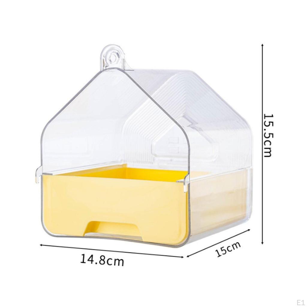 Hanging Bird Bath Box Easy to Install Shower House Detachable Parrot Tub for Parrots,
