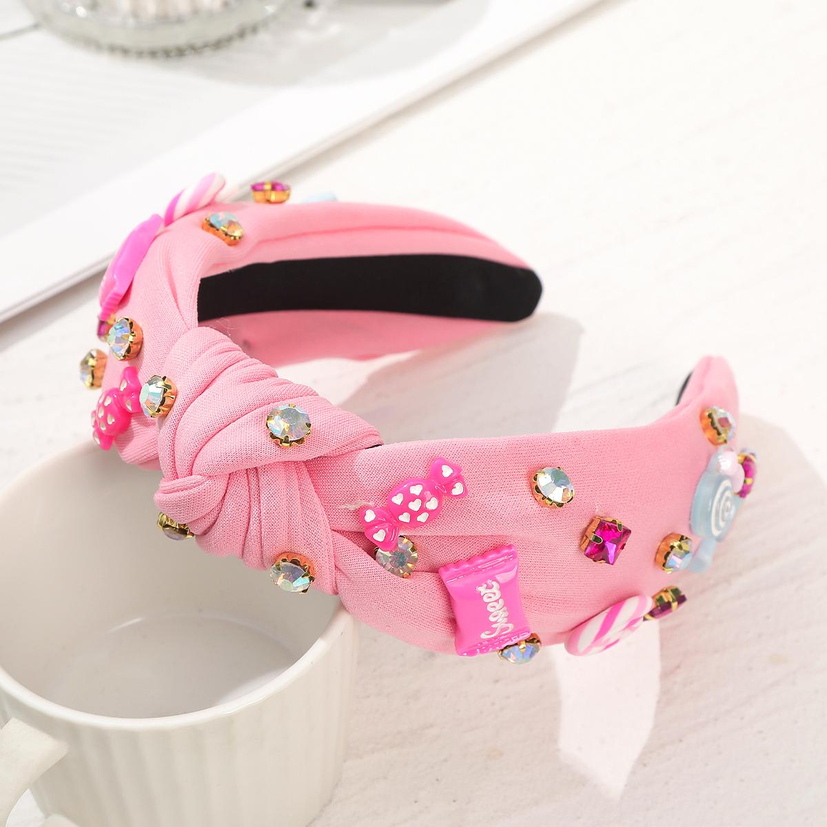 

AWAYTR День святого Валентина Любовь Стразы Узел Повязка для волос Мода Розовая Повязка на голову Взрослые Аксессуары для волос Обруч для волос