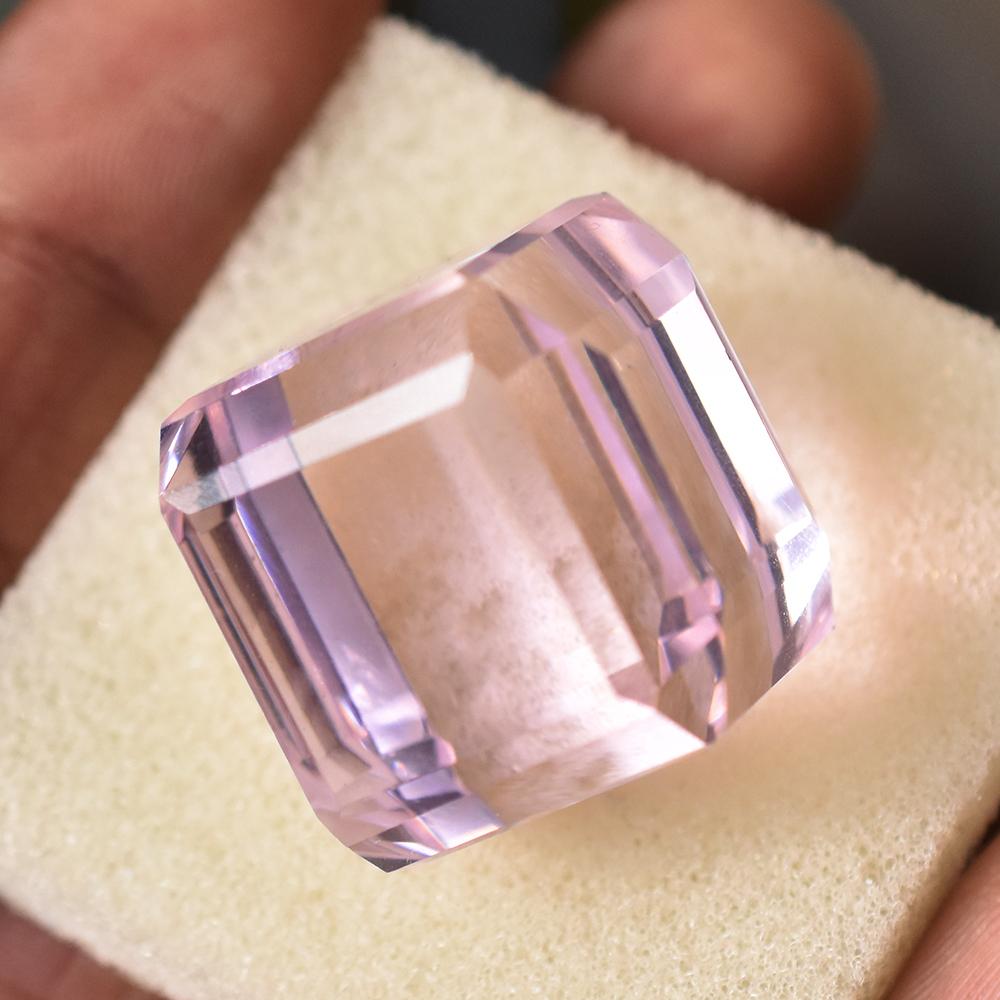 138 Ct Big Cube Shape CERTIFIED Natural Pink Topaz Loose Gemstone For Collectors