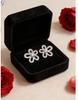 Luxury Floral Stud Earrings: Women's Three-Dimensional s925 Silver Needle, Full Diamond Accent, Versatile for Autumn & Winter Seasons