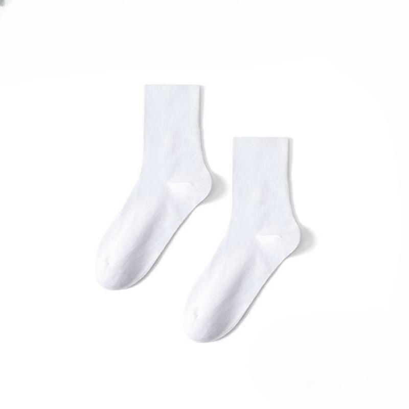 5 Pairs of Men Spring and Autumn Loose Mouth Pure Color Cotton Socks