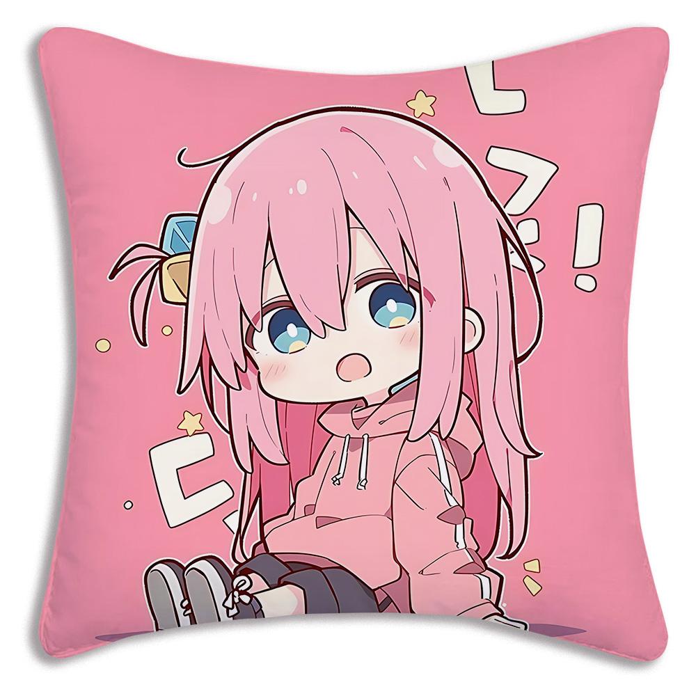 Anime B-Bocchi the Rocks Pillow Covers Cartoon Sofa Decorative Home Double-sided Printing Short Plush Cute Cushion Cover