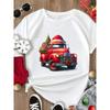 (European Size) Merry Christmas Tee  New Year Holiday Top Festival Casual Tree Style Cute Women Print Lady Short Sleeve Fashion Graphic T-shirts
