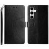 For Samsung Galaxy S25 FE Case Y Shaped Lines Imprint Leather Phone Cover