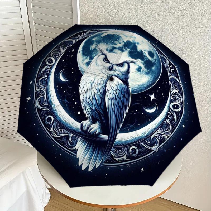 

1pc Moonlit Owl Night Artwork Umbrella with Plastic Handle,Suitable for All Seasons Home Travel Outdoor UmbrellaDD646